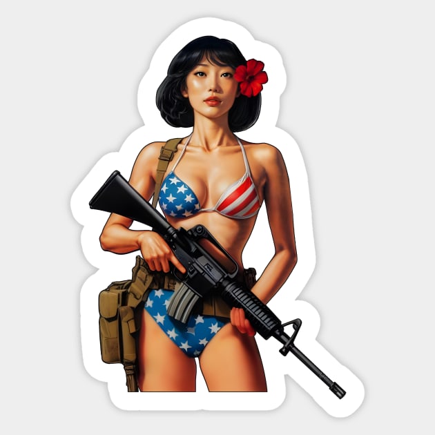 Pinup Girl Sticker by Rawlifegraphic